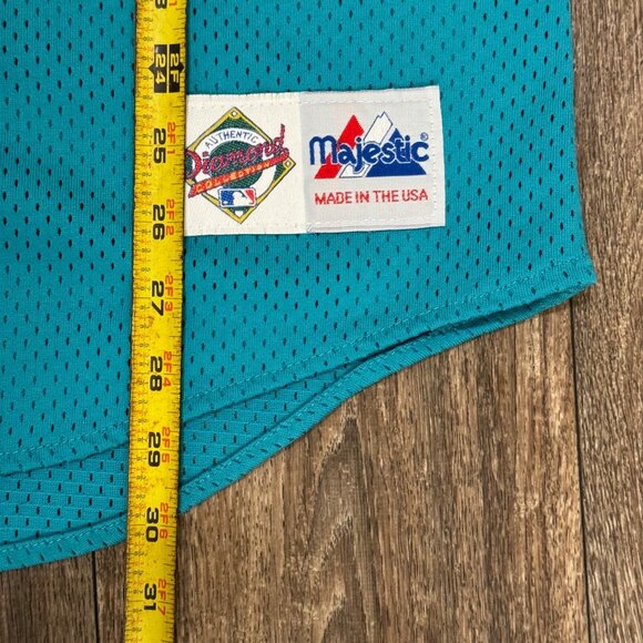 VTG Majestic Florida Marlins Baseball Jersey Men's XL #4 Diamond Collection 90s - Picture 10 of 11